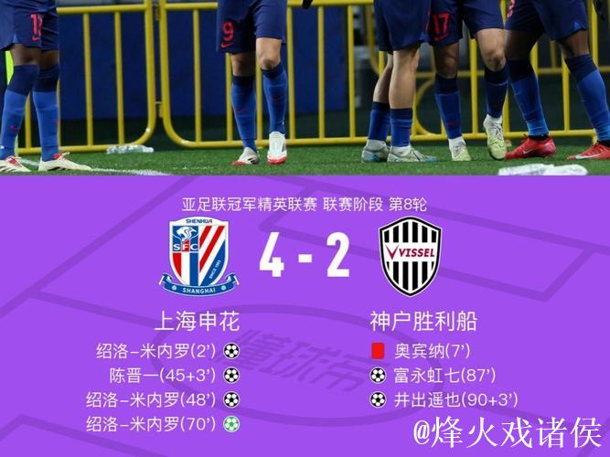 亚冠-路易斯罚失点球米内罗进球无效 申花0-2不敌神户胜利船